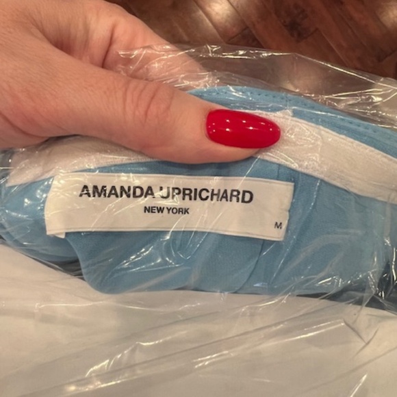 Amanda Uprichard Strapless Crepe Cut Out Dress Size Medium Pacific Blue - Picture 3 of 4